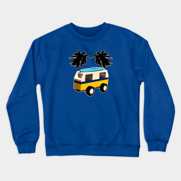 Brick Creations - Sunshine Surfer Camper Van Crewneck Sweatshirt by druscilla13